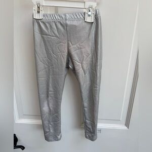 Freestyle 3T Girls Shimmering Silver Pleather Pants Kids Leggings